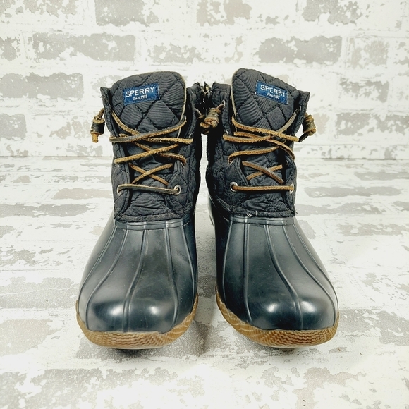 Sperry Top-Sider Saltwater Rubber Lace Up Quilted Rain Lace Up Ankle Boots H141 - Picture 3 of 10